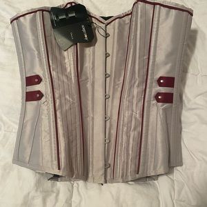 30” Silver & Purple/Burgundy Corset